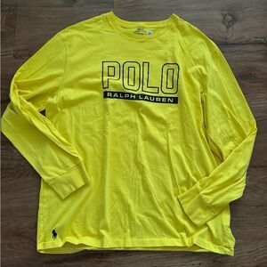 Polo by Ralph Lauren Men's Long Sleeve Tee Yellow with Black Logo